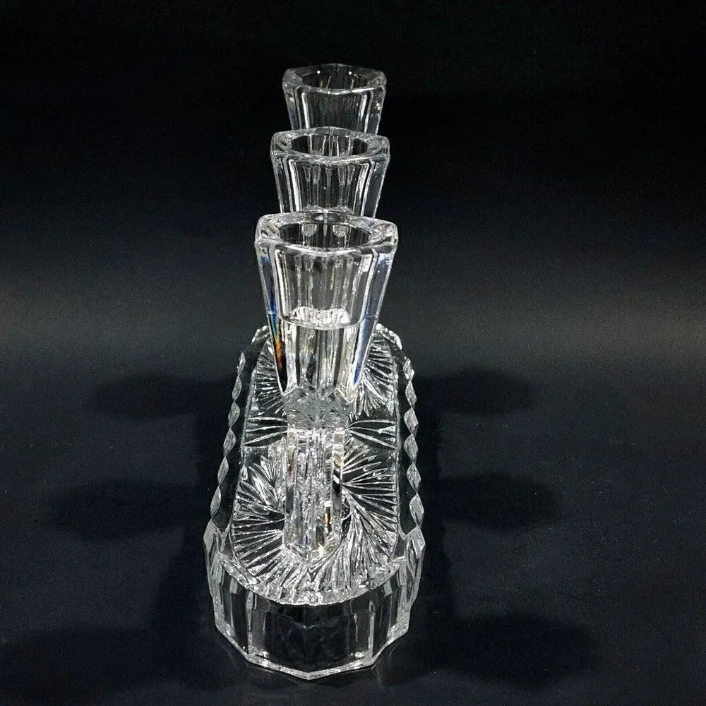 ‎Bohemia Czech Crystal 3 Candle Holder Candlabra